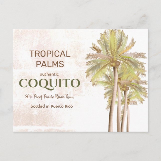 Postal Palm tropical de coco de coquito (Anverso)