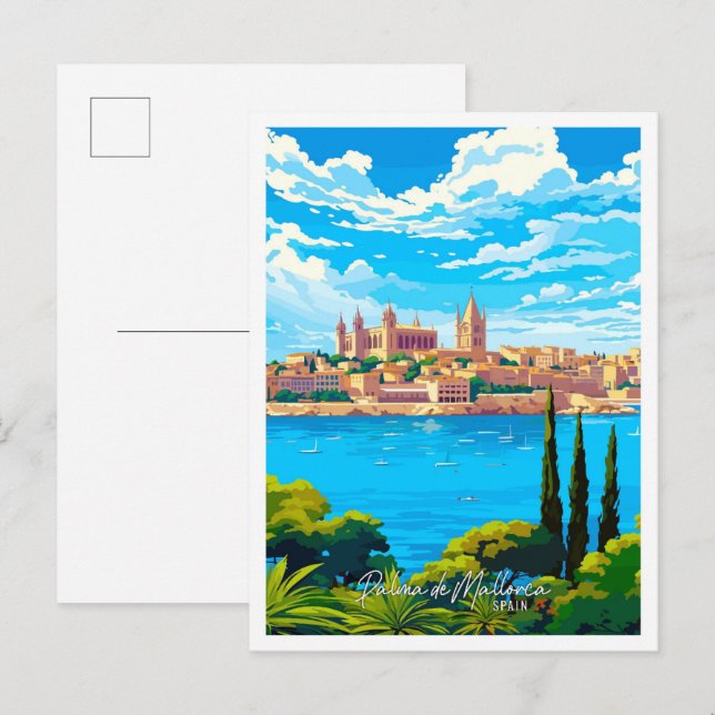 Postal Palma de Mallorca España Viaje artístico (Anverso / Reverso)