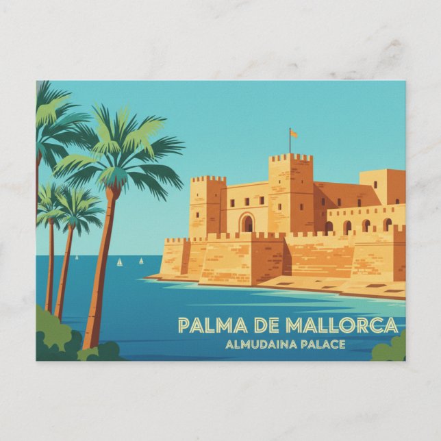Postal Palma de Mallorca PALACIO REAL DE LA ALMUDAINA (Anverso)