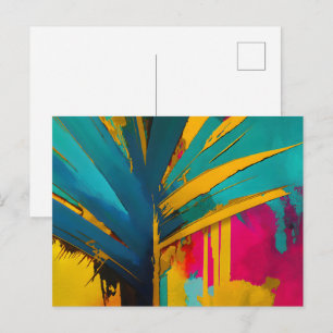 Postal Palma Dorada – Energía Tropical Abstracta