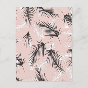Postal Palmas Blanco Negro Tono Terroso Rosa