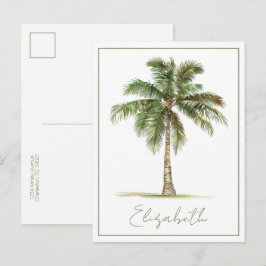 Postal Palmera Costera Personalizada