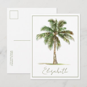 Postal Palmera Costera Personalizada