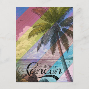 Postal Palmera de Cancun, verano tropical