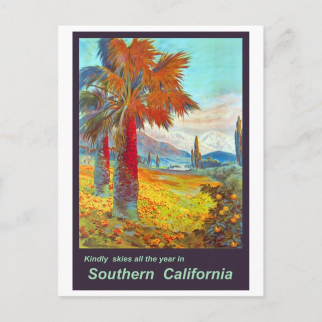 Postal Palmera del sur de California (Anverso)
