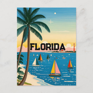 Postal palmera retro vintage Florida