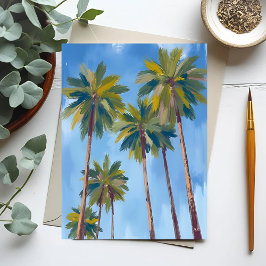 Postal Palmeras Acuarela
