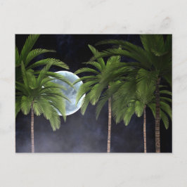 Postal Palmeras contra la luna