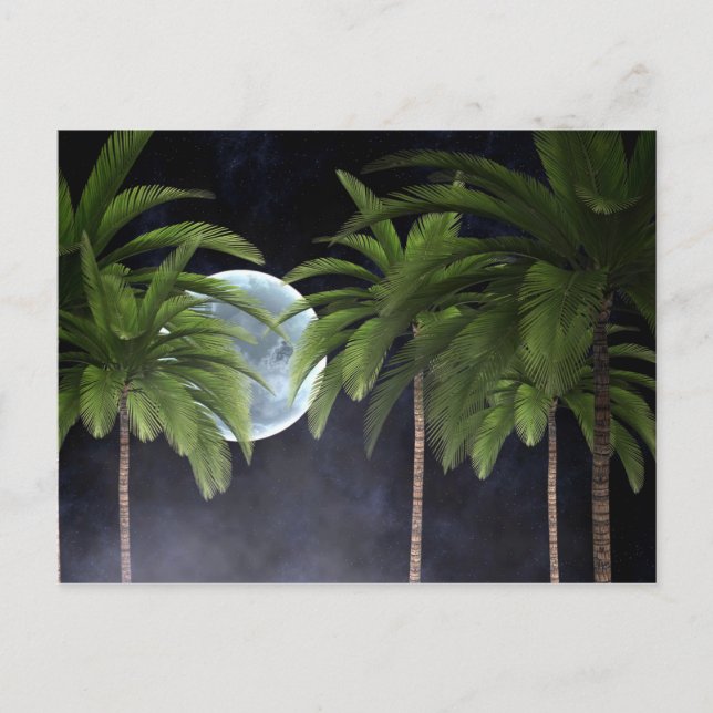 Postal Palmeras contra la luna (Anverso)