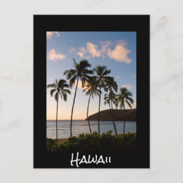 Postal Palmeras de Hawái amanecer con texto