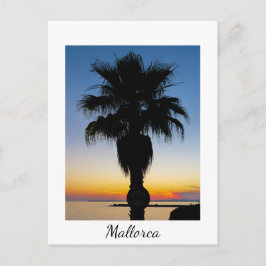 Postal Palmeras de Mallorca al atardecer