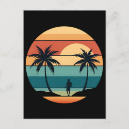 Postal Palmeras de Sunset Beach Vibraciones de Verano Est