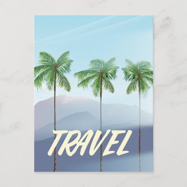 Postal Palmeras de viaje (Anverso)