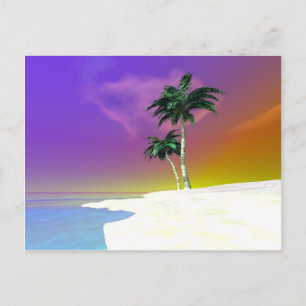 Postal Palmeras en blanco