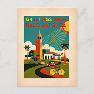 Postal Palo Alto CA Viajes Retro