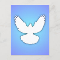 Paloma de la Paz Blanca con Sombra Azul Cielo Simp