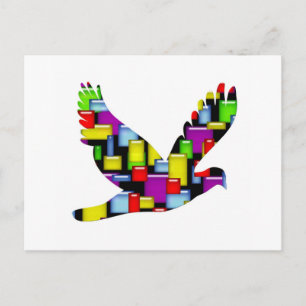 Postal paloma de mosaico