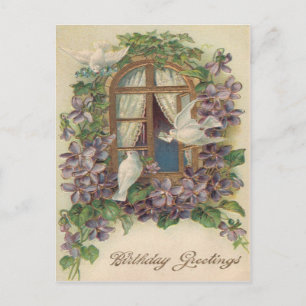 Postal Paloma Ventana Carta Nomeolvides