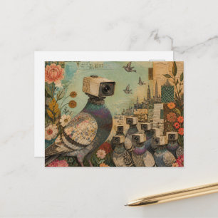 Postal Palomas de cámara surrealistas