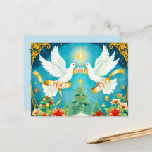 Palomas de Navidad, Árbol de Navidad, Amor,Paz, Al
