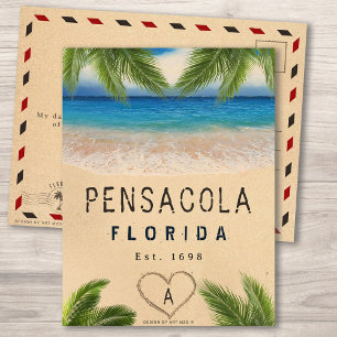 Postal Palomas tropicales de arena de Pensacola Beach Flo