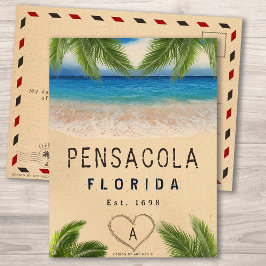 Postal Palomas tropicales de arena de Pensacola Beach Flo