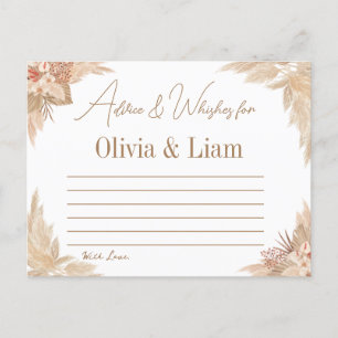 Postal Pampas Grass Advances & Wishes Bridal Shower Card