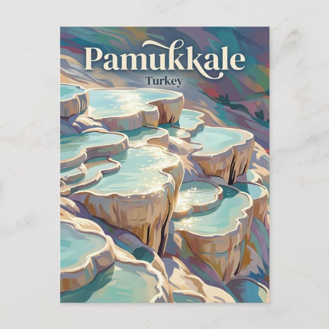Postal Pamukkale Castillo de Algodón Turquía (Anverso)