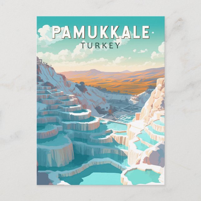 Postal Pamukkale Turquía Viaje de arte (Anverso)