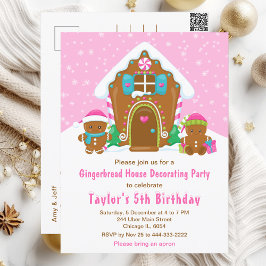 Postal Pan de jengibre fiesta de cumpleaños brillante ros