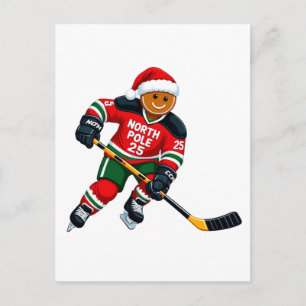 Postal Pan de Jengibre Hockey Navidad 2026 Deportes Navid