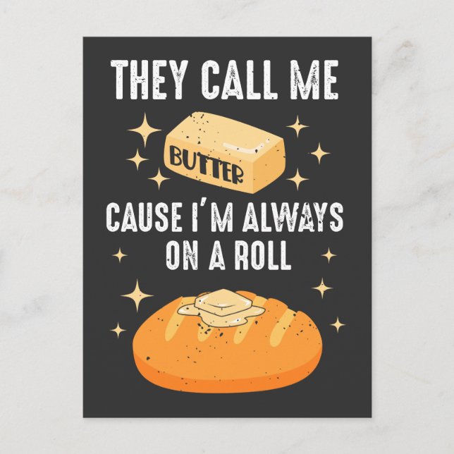 Postal Pan de mantequilla Amante de la comida Desayuno Fo (Anverso)
