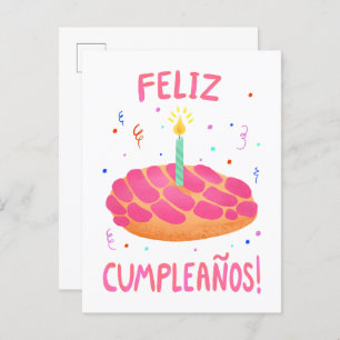 Postal Pan Dulce Concha de cumpleaños en español