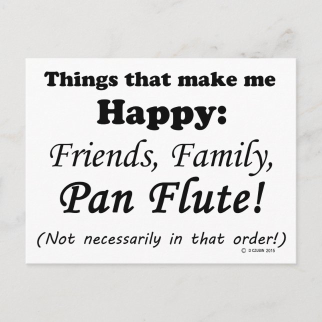 Postal Pan Flute me hace feliz (Anverso)