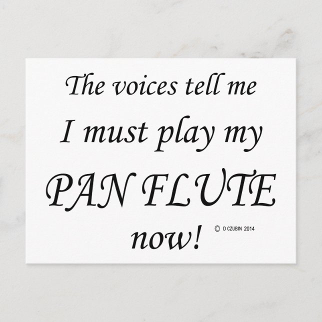 Postal Pan Flute Voices dice que debe tocar (Anverso)