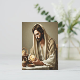 Postal Pan sagrado: Gesto de amor de Jesús