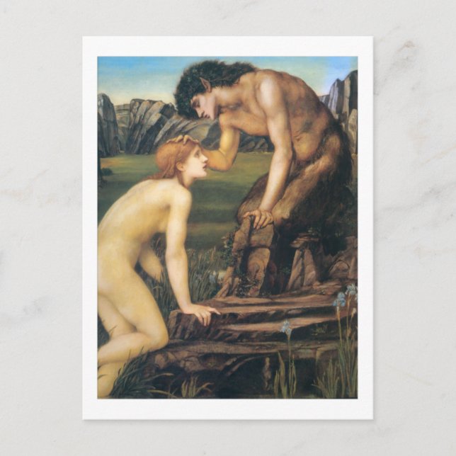 Postal Pan y Psique - Edward Burne-Jones (Anverso)