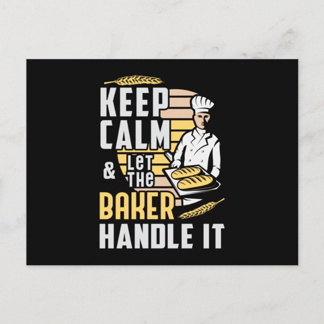 Postal Panadería Baker Bake Mantén Tranquila Idea De Rega (Anverso)