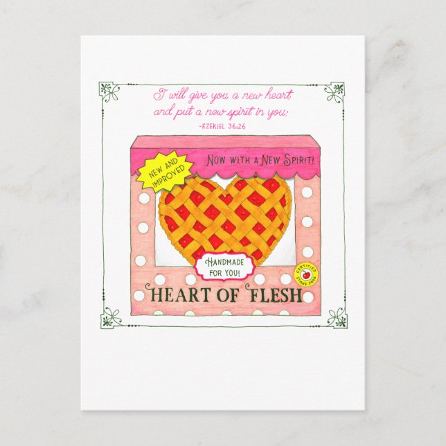 Postal Panadería Corazón de Carne Día de San Valentín (Anverso)