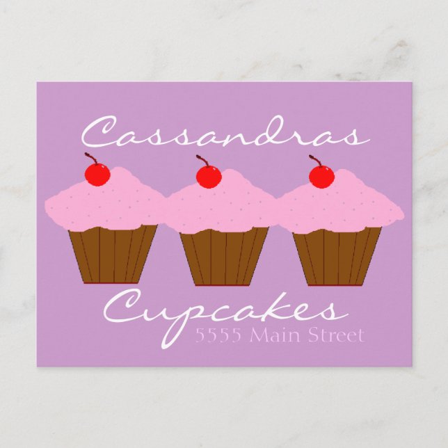 Postal Panadería Cupcake (Anverso)