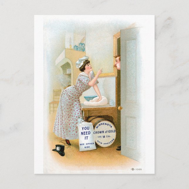 Postal Panadería de harina Comida de época y arte (Anverso)