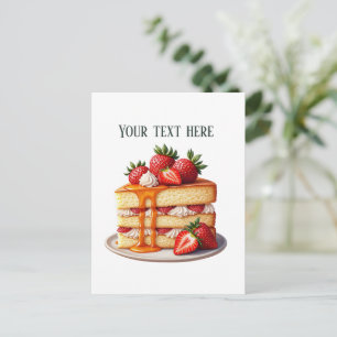 Postal Panadería de pastel de fresa divertida personaliza