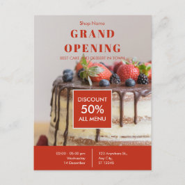 Postal Panadería de pasteles Pequeña Empresa Gran Apertur