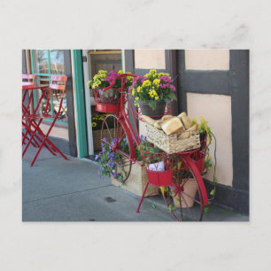Postal Panadería en la canasta de bicicleta en Solvang en
