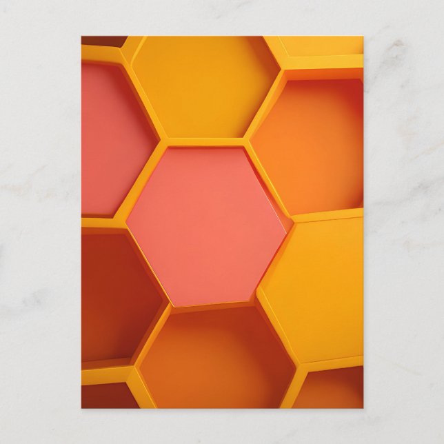 Postal Panal de abeja geométrico hexagonal vibrante gradi (Anverso)