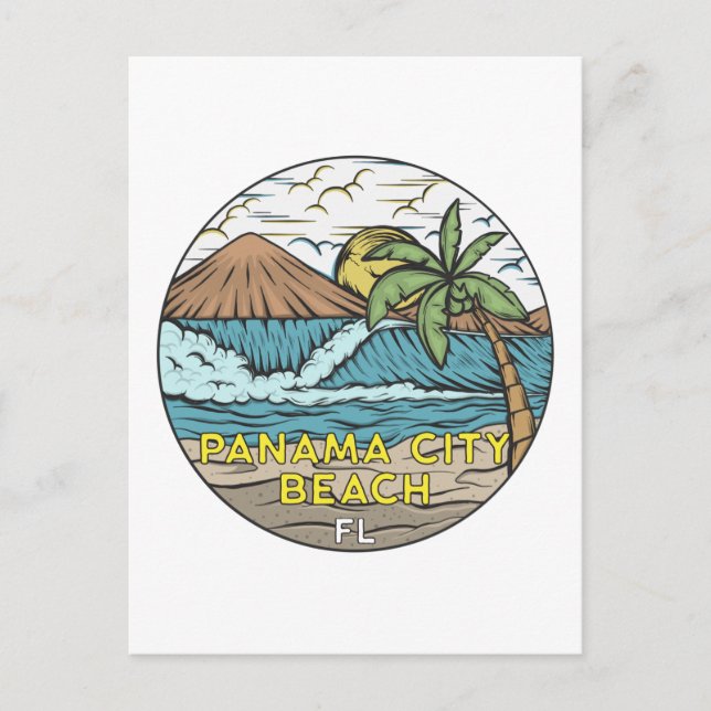 Postal Panamá City Beach Florida Vintage (Anverso)