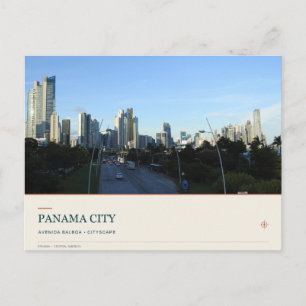 Postal Panamá Ciudad Skyline desde Avenida Balboa
