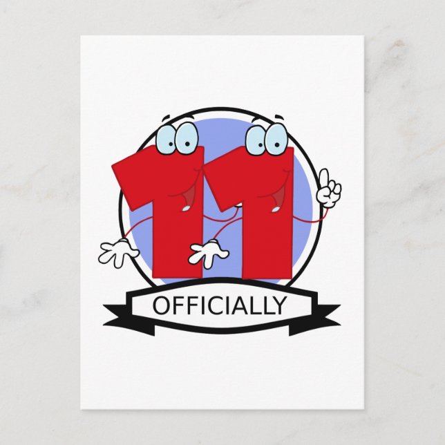 Postal Pancarta oficial de cumpleaños 11 (Anverso)