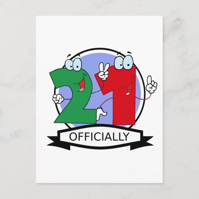 Postal Pancarta oficial de cumpleaños 21 (Anverso)
