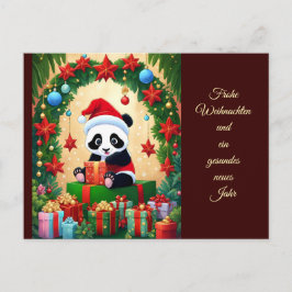 Postal Panda als Weihnachtsmann verkleidet